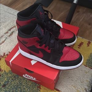 Nike Red and Black High-Top Sneakers NO box